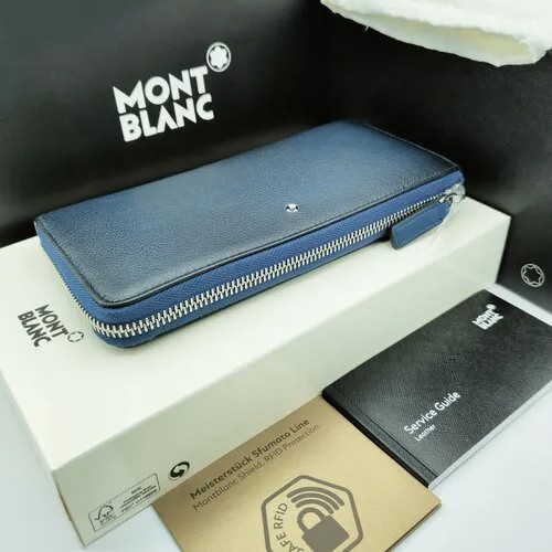 Бумажник Montblanc, натуральная кожа, синий