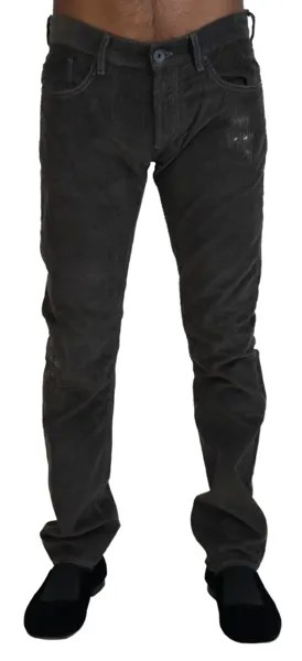 НОЯБРЬ Джинсы Черные вельветовые хлопковые джинсовые повседневные брюки IT46/W32 150 долларов США