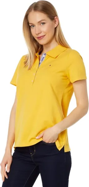 Рубашка-поло Short Sleeve Polo Solid Tommy Hilfiger, цвет Deep Maize