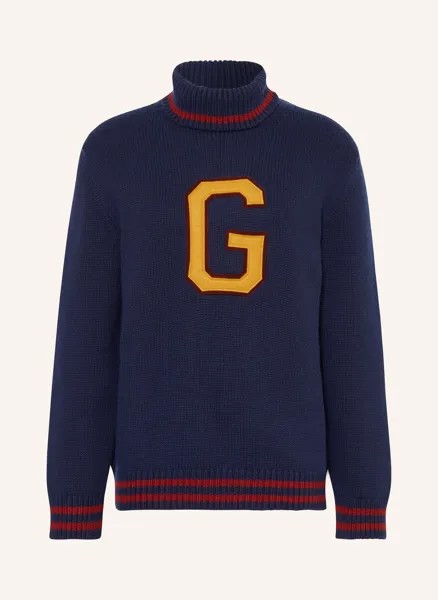Свитер с высоким воротником Gant, синий