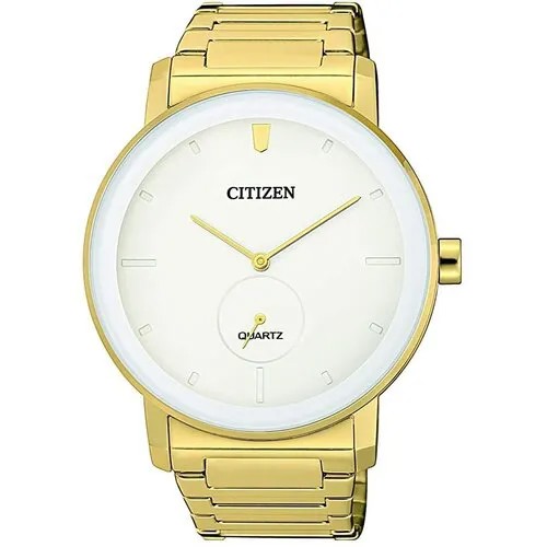 Наручные часы CITIZEN Наручные часы мужские кварцевые Citizen BE9182-57A, золотой, белый