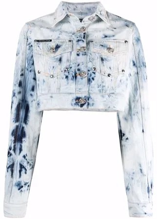 Philipp Plein укороченная куртка из вареного денима