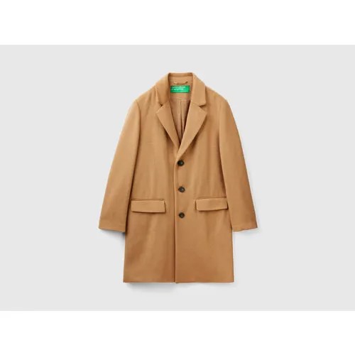 Пальто UNITED COLORS OF BENETTON, размер 56, коричневый