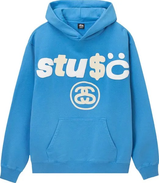 Худи Stussy x Cactus Plant Flea Market 8 Ball Pigment Dyed Hoodie 'Blue', синий