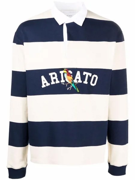 Axel Arigato полосатая рубашка-регби с вышитым логотипом