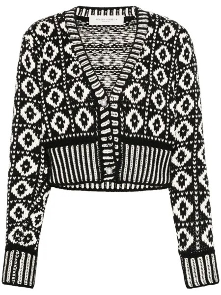 Golden Goose шерстяной кардиган с жаккардовым узором, черный