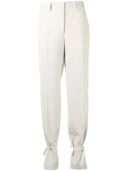 Off-White прямые брюки с завязками на щиколотках