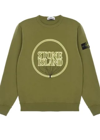 Оливковый свитшот с логотипом Stone Island