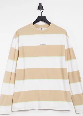 Oversized-лонгслив в полоску из ткани пике COLLUSION Unisex-Многоцветный