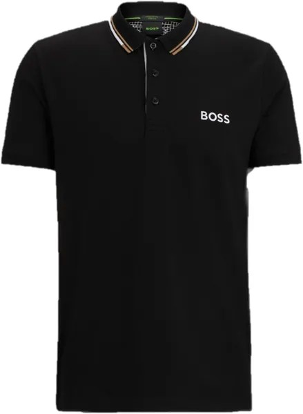 Мужская рубашка-поло с коротким рукавом Hugo Boss Paddy Pro, черный