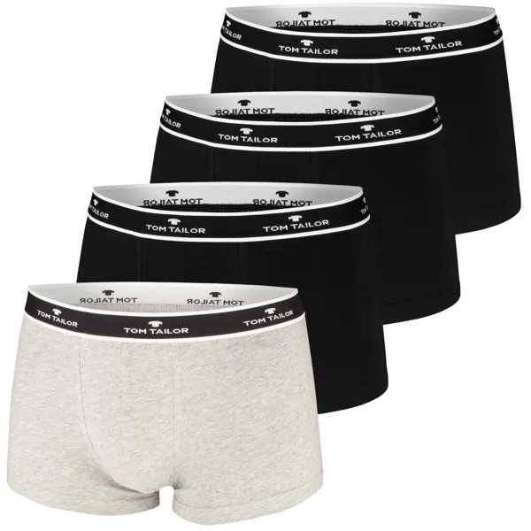 Боксеры Tom Tailor Boxershorts 4 шт, цвет Schwarz / Grau melange