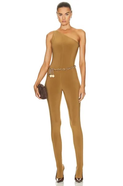 Комбинезон Norma Kamali One Shoulder Catsuit, цвет Woods