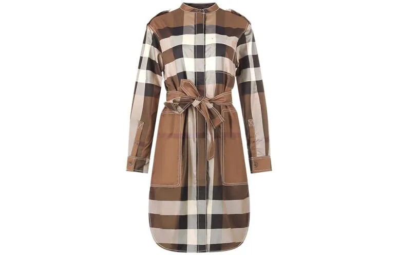 Burberry женское платье с длинными рукавами, цвет Brown