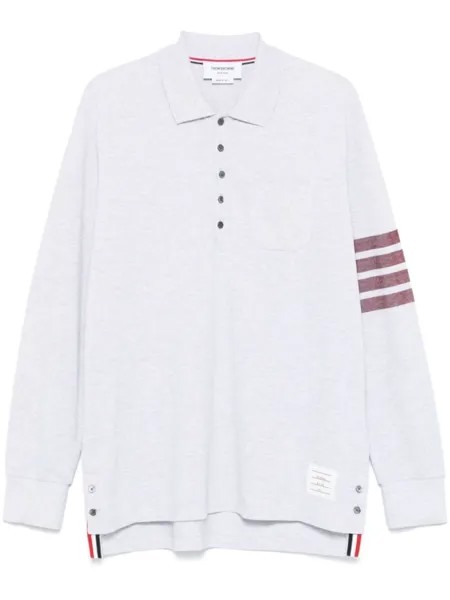 Thom Browne рубашка поло с полосками 4-Bar, серый