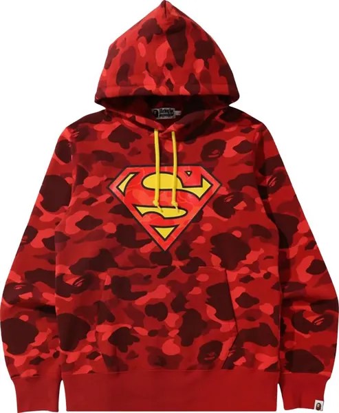 Худи BAPE x DC Superman Camo Pullover Hoodie 'Red', красный