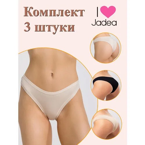 Трусы Jadea, 3 шт., размер 4, черный, бесцветный