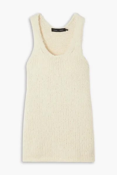 Потертая майка из хлопковой смеси Proenza Schouler, слоновая кость