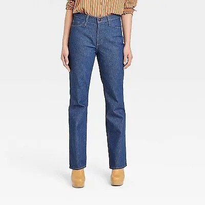 Женские винтажные джинсы Bootcut с высокой посадкой - универсальная резьба индиго 12