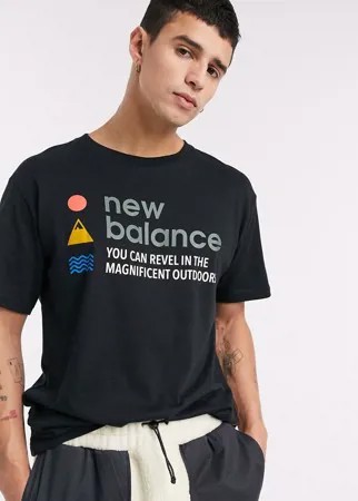 Черная футболка New Balance Athletics Trail-Черный