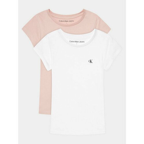 Футболка Calvin Klein Jeans, размер 8Y [MET], белый, розовый