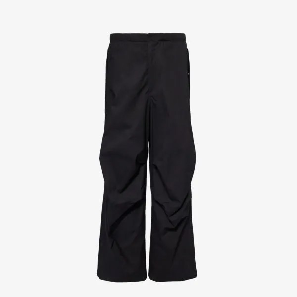 Хлопковые брюки свободного кроя со складками до колена Jil Sander, черный