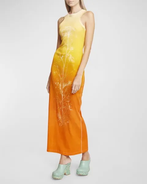 Платье-майка из фенхеля с эффектом омбре из коллаборации с Paula's Ibiza Loewe