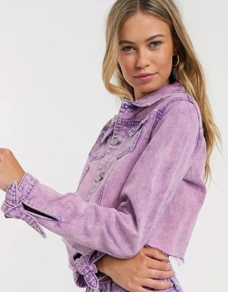 Фиолетовая короткая джинсовая куртка Urban Bliss-Фиолетовый