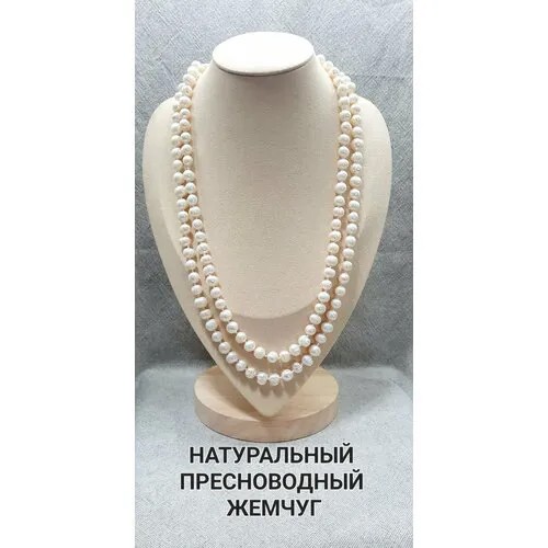 Колье Бусы из ЖЕМЧУГА пресноводного 120 см классическая модель, длина 120 см, белый