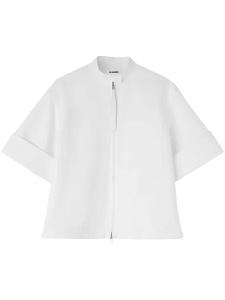 Jil Sander куртка-рубашка на молнии, белый