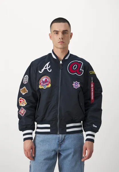 Куртка зимняя Mlb Atlanta Braves Bomber New Era, цвет navy