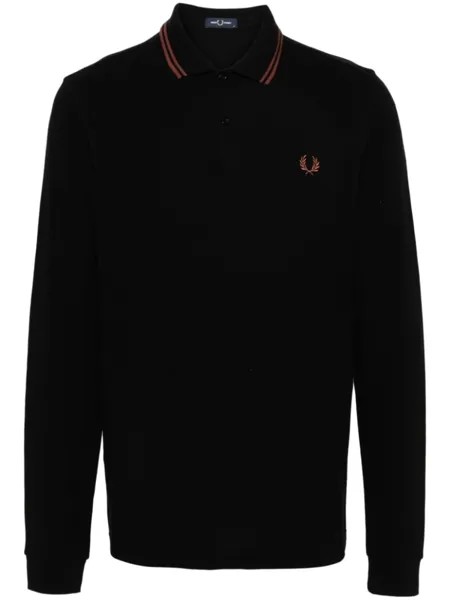 Fred Perry рубашка поло с вышитым логотипом, черный
