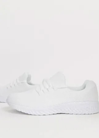 Белые трикотажные кроссовки New Look-Белый