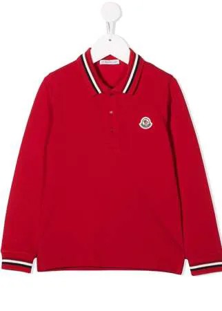 Moncler Enfant рубашка поло с нашивкой-логотипом