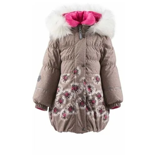 Пальто для девочек ESTELLE K18434-3812, Kerry, Размер 110, Цвет 3812-серый с цветами