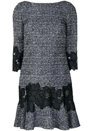 Talbot Runhof lace insert flared dress