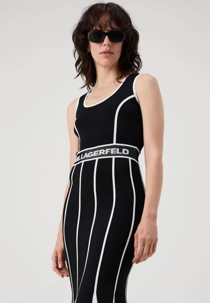 Вязаное платье LOGO DRESS 2-IN-1 KARL LAGERFELD, черный