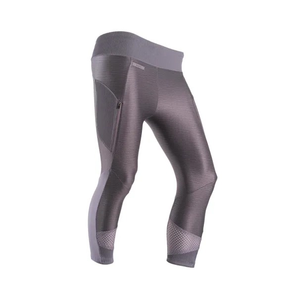 Женские дышащие короткие леггинсы для бега Dry+ Feel - фиолетовые Kalenji