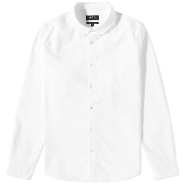 A.P.C. Оксфордская рубашка на пуговицах с логотипом Greg, белый