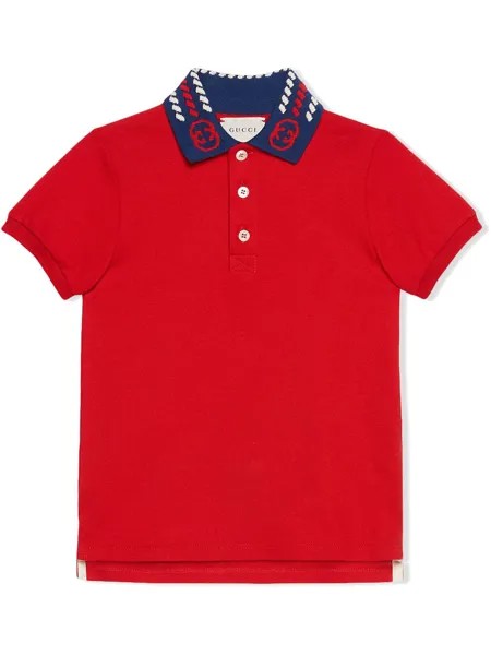 Gucci Kids рубашка поло с логотипом и короткими рукавами
