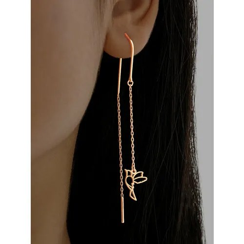 Серьги цепочки Ювелир Карат, серебро, 925 проба, золочение, , золотистый