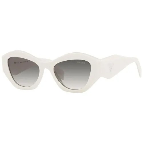 Солнцезащитные очки Prada, бабочка, оправа: пластик, градиентные, с защитой от УФ, для женщин, белый
