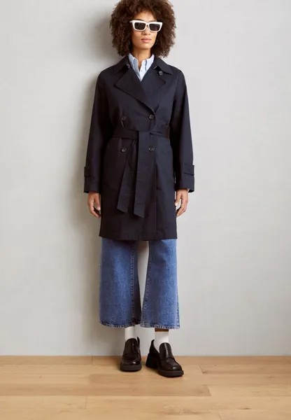 Тренч SHORT WITH BELT DOUBLE BREASTED LAPEL COLLAR Marc O'Polo, цвет deep blue sea