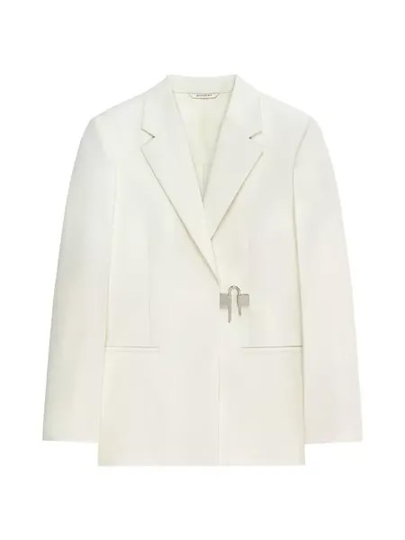 Куртка приталенного кроя из шерсти и мохера с пряжкой U-образным замком Givenchy, слоновая кость