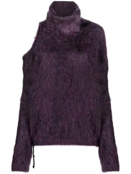 Semicouture джемпер с асимметричными рукавами, фиолетовый