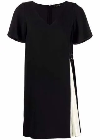 TWINSET двухцветное платье мини с короткими рукавами