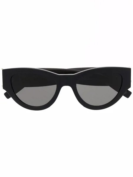 Saint Laurent Eyewear солнцезащитные очки в оправе 'кошачий глаз' с логотипом