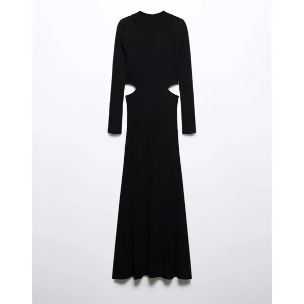 Платье Mango Knitted Cut Out, черный
