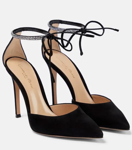 Замшевые туфли montecarlo d'orsay 105 Gianvito Rossi, черный