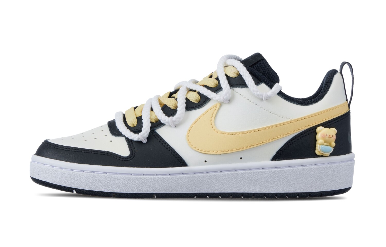 Кроссовки Nike Court Borough 2 Skateboarding Shoes Women's Low-top White/Yellow, белый/черный