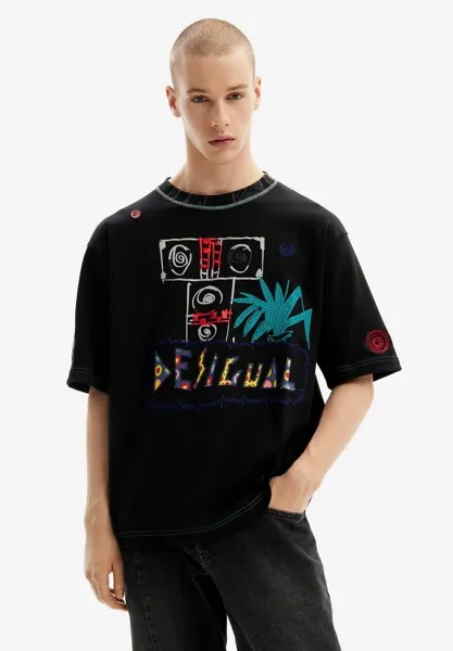 Футболка с принтом Desigual, черный